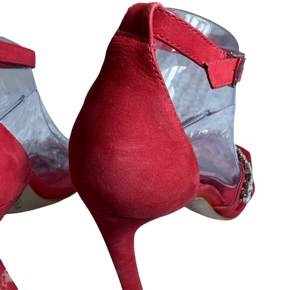 Schutz LINSEY Red Jewel Strap Heels – Size 9.5B - Picture 11 of 14